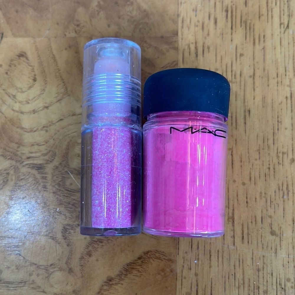 MAC Magenta Madness 855 Pigment + Sealed Pink Glitter Bundle DISCONTINUED